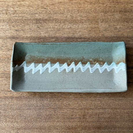 えのきだ窯 榎田智　長角皿 エ8A (約24.5×10.5cm)