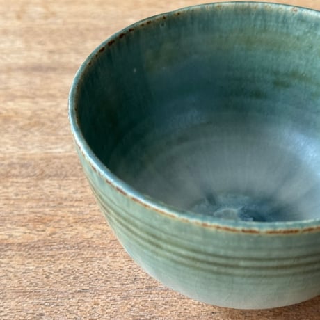 村澤陶苑 村澤享　青銅釉流碗 ム13A (直径約12cm)