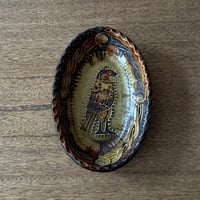 紀窯　中川紀夫　オーバル鉢 鳥押紋 K10C (約13.5×9cm)