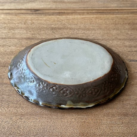 てつ工房 小島鉄平　楕円皿  (約22.5×18cm) アダムとイブ