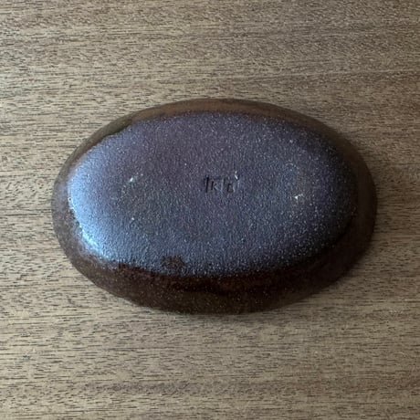 紀窯　中川紀夫　オーバル鉢 鳥押紋 K10E (約13.5×9cm)