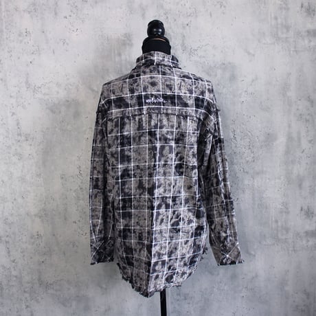 WASH PLAID SHIRT(BLACK)