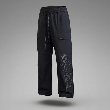 ROSE SIGNAL CARGO PANTS(BLACK)