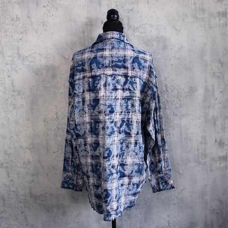 WASH PLAID SHIRT(BLUE)
