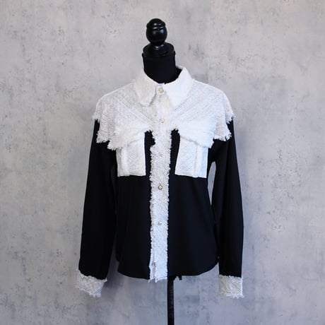 【OUTLET】TWEED SHIRT(WHITE)