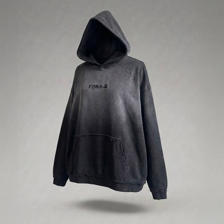 LOGO WASH HOODIE(BLACK)