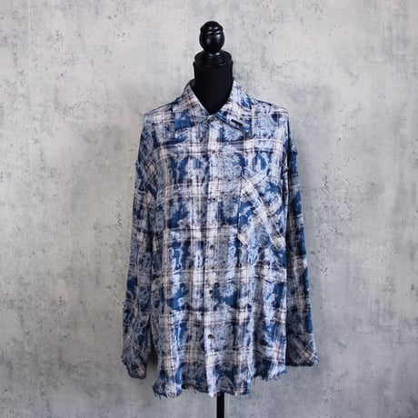WASH PLAID SHIRT(BLUE)