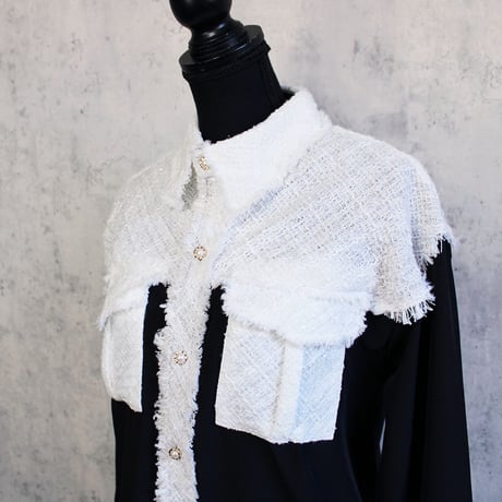 【OUTLET】TWEED SHIRT(WHITE)