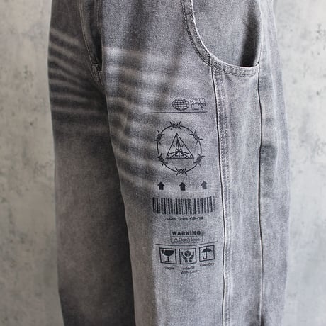 BARCODE DENIM PANTS
