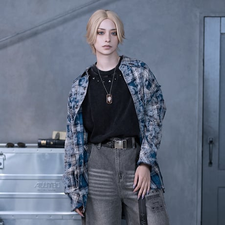 WASH PLAID SHIRT(BLUE)