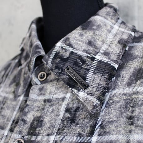 WASH PLAID SHIRT(BLACK)