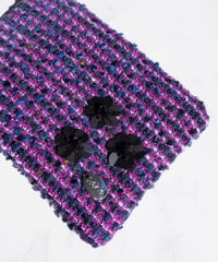 sequins flower×purple tweed（pouch）