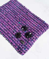 【M size】sequins flower×purple tweed（pouch）