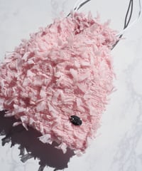 【内布防水】baby pink×feather（kinchaku）