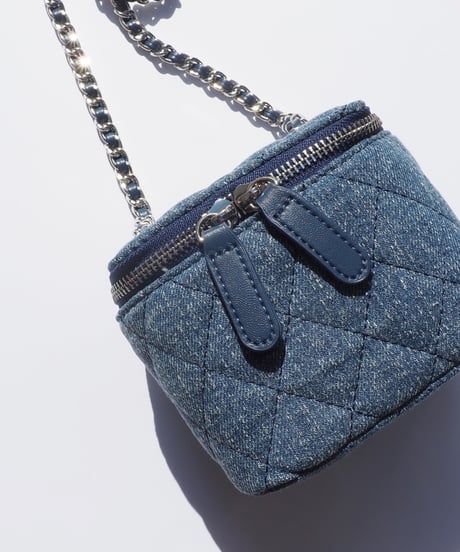 chain denim mini bag
