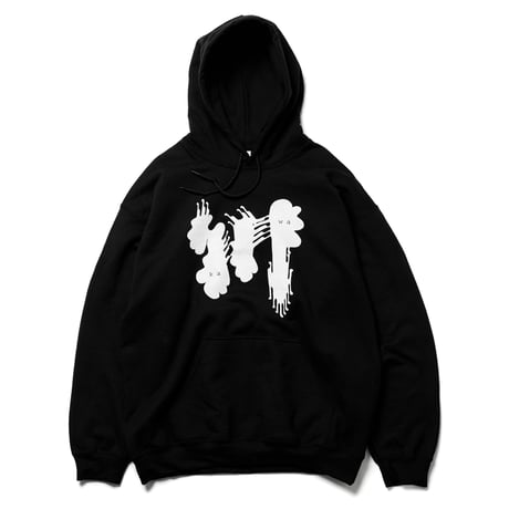 川 biglogo hoodie / 黒×白