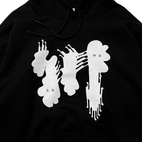 川 biglogo hoodie / 黒×白