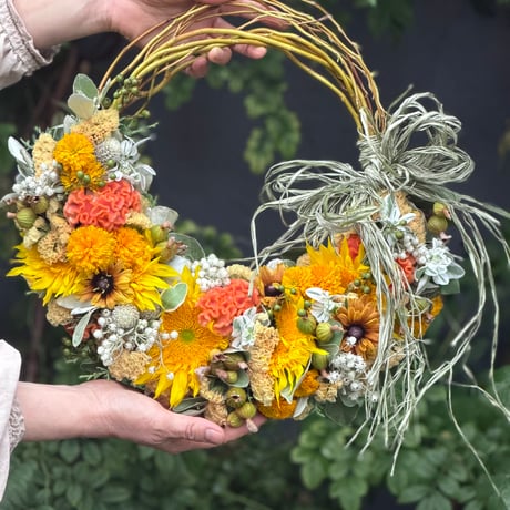 8/29  Instagram fleurée LIVE作成　向日葵のハーフリース完成品