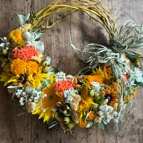 8/29  Instagram fleurée LIVE作成　向日葵のハーフリース完成品