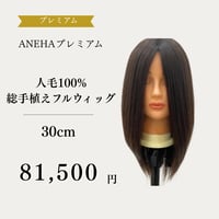 ANEHA プレミアム 人毛100％総手植えフルウィッグ 30cm【自然色】 | 軽量・自然な分け目