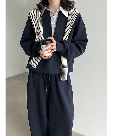 collared sweat set-up / 2color　hm3247