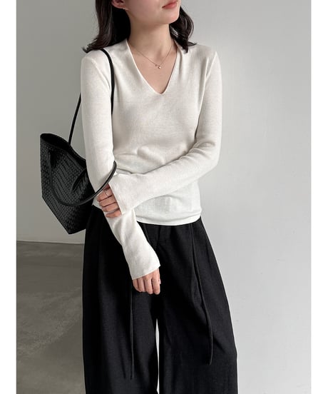 v-neck knit top / 4color　hm3265