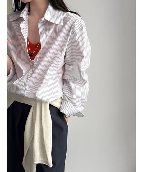asymmetric stripe shirt / 2color　hm3251