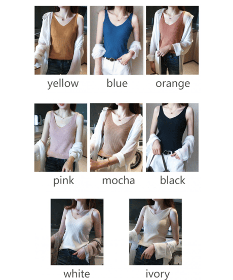 rib knit camisole / 8color　hm2902