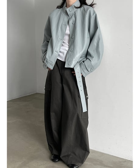 belted biker jacket / 2color　hm3248