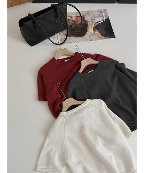 crewneck knit top / 4color　hm3285