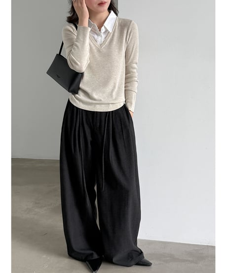 layered collar knit / 2color　hm3229