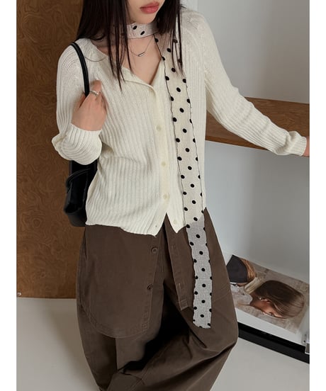 ribbed knit cardigan / 4color　hm3283