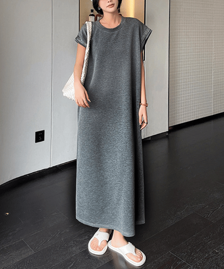 long t-shirt dress / 2color　hm2477