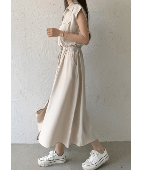 drawstring shirt dress / 3color　hm2991