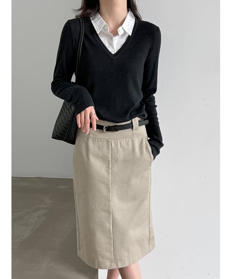 layered collar knit / 2color　hm3229