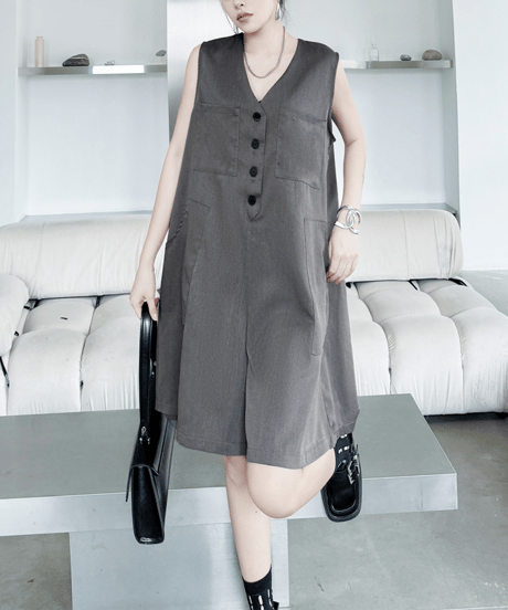sleeveless romper / 2color　hm2112