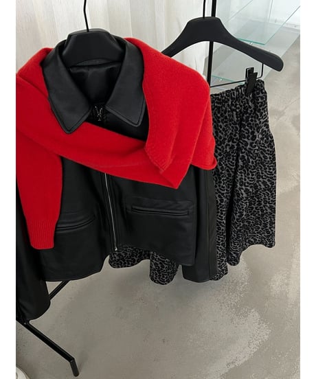 leather zip jacket　hm3236