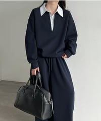 collared sweat set-up / 2color　hm3247