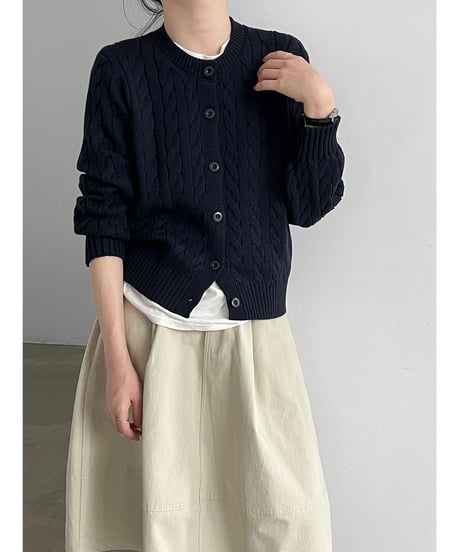 cable knit cardigan / 4color　hm3232