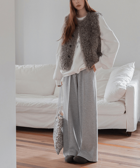faux fur vest　hm3268