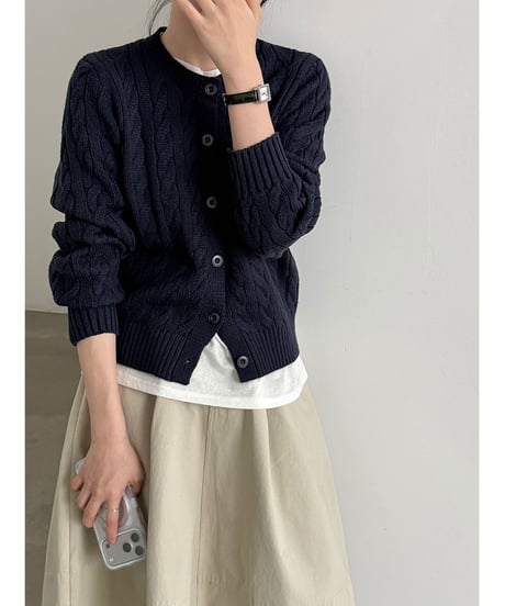cable knit cardigan / 4color　hm3232