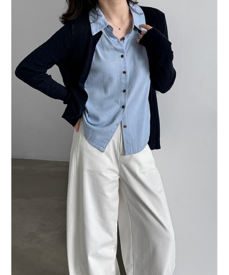 layered knit cardigan / 2color　hm3253