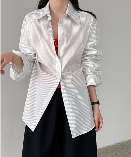 asymmetric stripe shirt / 2color　hm3251