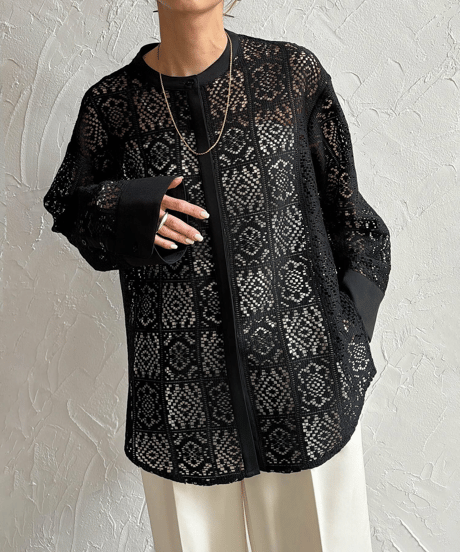 crochet lace blouse / 4color　hm3007