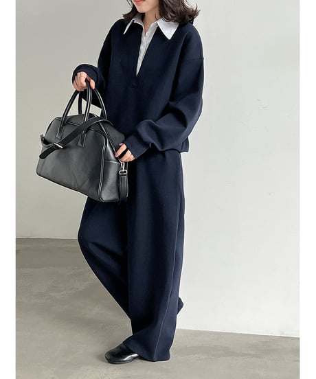 collared sweat set-up / 2color　hm3247