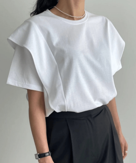fold sleeve tee / 2color　hm3006