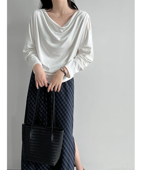 draped shoulder knit / 3color　hm3095