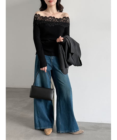 washed wide jeans　hm3242