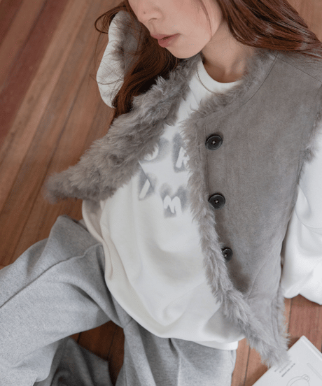 faux fur vest　hm3268
