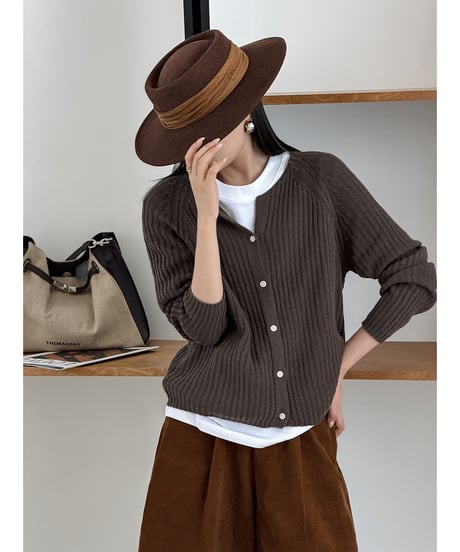 ribbed knit cardigan / 4color　hm3283